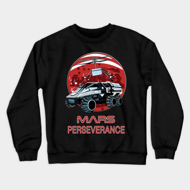 Mars Helicopter and perseverance rover. Crewneck Sweatshirt by bry store